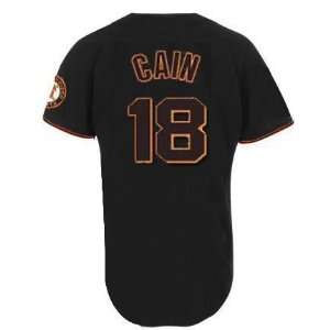 baseball san francisco giants #18 matt cain black cool base jersey 