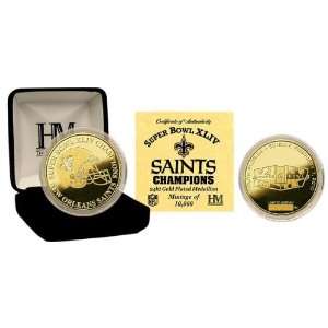  Super Bowl XLIV Champions 24KT Gold Coin Sports 