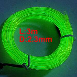   Light Glow EL Wire Rope Tube Car Dance Party+Controller F Green  