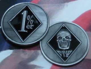 er FTW BIKER CLUB 1 3/4 NICKEL FINISHED COIN  