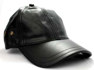 New Stetson Black Premium Leather Baseball Ball Hat One Size Mens 