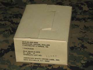 vintage genuine military US medical gauze bandages box of 12 6 yards 
