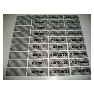  Diamond Plate Tool Box Decals, 36 Pcs Kit, Find Your Tools 