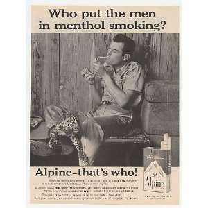  1961 Alpine Cigarette Who Put Men in Menthol Smoking Print 