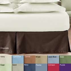 Solid Color Cotton 15 inch Drop Bedskirt  