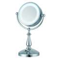 Ware 24 LED Lighted 10x 1x Touch Control Makeup Mirror w/ Clock