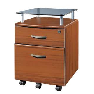 Deluxe Glass Top Rolling Hanging File Cabinet  