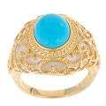 Yach Gold over Silver Turquoise and White Agate Fashion Ring Today 