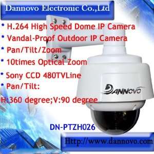  dannovo h.264 vandal proof high speed dome ip camera 