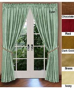 Dupioni Silk Rod Pocket 84 inch Curtain Panel Pair  