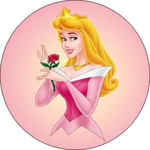  Aurora Sleeping Beauty Princess Beauty w/ Rose Button Pin 