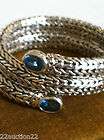 JOHN HARDY CLASSIC CHAIN DOUBLE COIL BRACELET WITH OVAL SWISS BLUE 