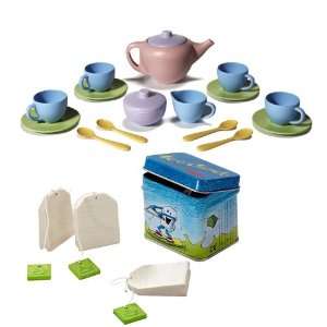    Green Toys Tea Set with Haba Tea Time Tin and Toys & Games