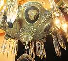 6lit Antique Empire RAM gilt Bronze brass French chandelier hanging 