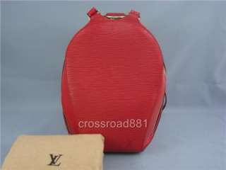 Authentic Louis Vuitton Red Epi Mabillon Backpack Good  