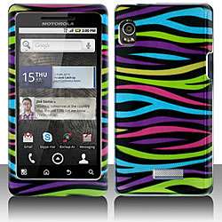   Droid 2 Rainbow Zebra Snap on Protective Case Cover  