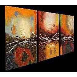 Hand painted Abstract Oil Paintings (Set of 3)  