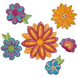 Outer Edges Groovy Flowers Wall Art  