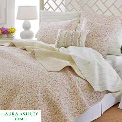 Laura Ashley Sophie Pink Floral 3 piece King size Quilt Set 