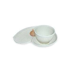 Ceramic cup and saucer, White Beach, 