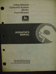 John Deere 3 Bag MCS Bagger for F910 F912 F915 F930 F932 F935 Operator 