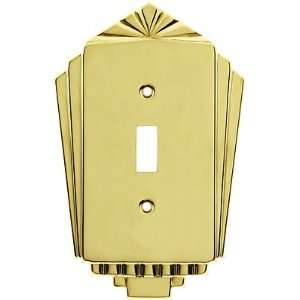  Switchplates. Stamped Brass Deco Style Single Gang Toggle 