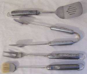 JENN AIR Stainless Steel 4 pc BBQ Barbecue tool set VGC  