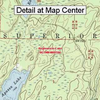 USGS Topographic Quadrangle Map   Angleworm Lake, Minnesota (Folded 