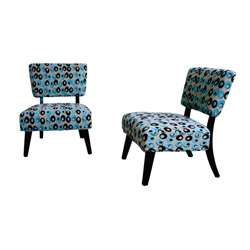 Chloe Contemporary Pattern Accent Chairs (Set of 2)  