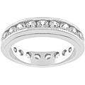 Michele Mies Stackable Silvertone and Clear CZ Eternity Band