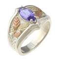 Gold over Silver Mystic Fire Topaz Black Hills Leaves Ring   