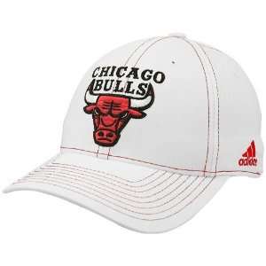 adidas Chicago Bulls White Team Logo 1 Fit Structured Flex Fit Hat 