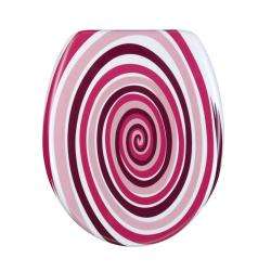 Pink Spiral Designer Melamine Toilet Seat Cover  