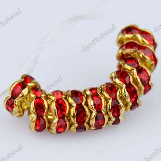   VARIOUS COLORS CRYSTAL GOLD SPACER LOOSE BEADS JEWELRY FINDINGS 3SIZES