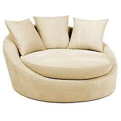 Roundabout Textured Cream Low Circle Chair  