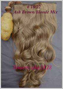 One Pc Hair Extension Wavy (Ash Brown/Blonde Mix #18/22)  