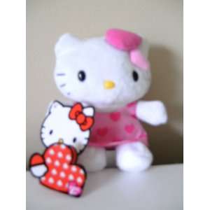 Hello Kitty Valentine 5 Plush with Pink Hearts Dress  Toys & Games 