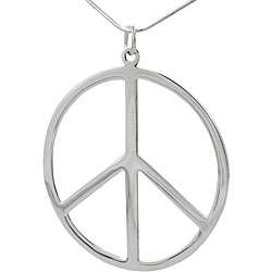 Sterling Silver Peace Symbol Necklace  