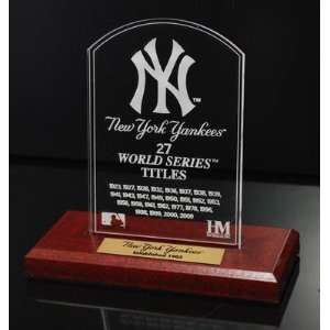  New York Yankees 27 World Series Titles Etched Acrylic 