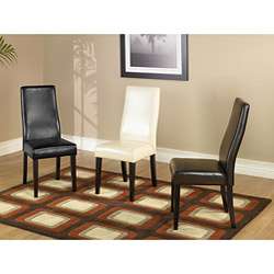 Curved back Bicast Leather Side Chairs (Set of 2)  