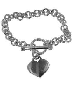 Sterling Silver Toddler Heart Toggle Bracelet  