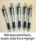   Bulk Lot 800 Misprinted Imprinted Double sided Pen + Highlighter NEW