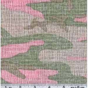  58 Wide Stretch Crinkle Jersey Camo Pink Fabric By The 