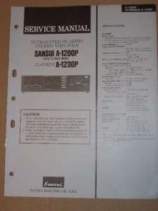 Sansui Service/Repair Manual~A 1200P/A 1230P Amplifier  