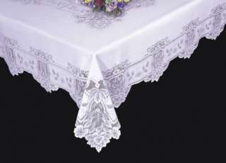 HERITAGE LACE   HEIRLOOM TABLE CLOTH  Ecru/White 4 Szs.  