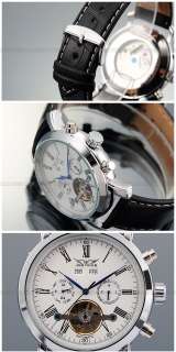   Leather Band Stainless Steel Case Waterproof Classic Style Watch
