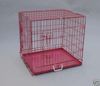    Pet Folding Suitcase Dog Cat Crate Cage Kennel w/ABS Tray LC  