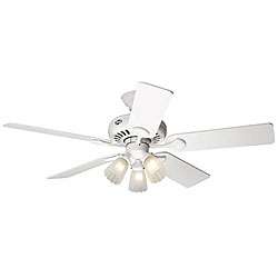 Hunter 52 inch White Ceiling Fan with Light Kit (Refurbished 