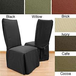 Elegant Ribbed Dining Chair Covers (Set of 2)  