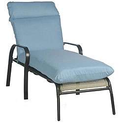 Sky Blue Outdoor Chaise Lounge Cushion  